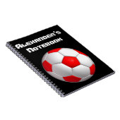 Red Soccer Ball personalize Notizblock (Rechte Seite)