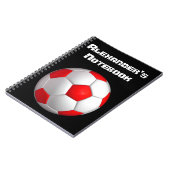 Red Soccer Ball personalize Notizblock (Linke Seite)