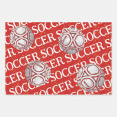 Red Soccer Ball Wrapping Craft Papier (Vorderseite 2)