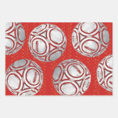 Red Soccer Ball Wrapping Craft Papier (Vorderseite)