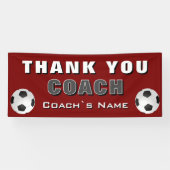 Red Soccer Football Danke, Coach Banner (Horizontal)