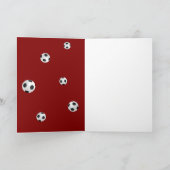 Red Soccer Football Danke, Coach Foto Dankeskarte (Innenseite)