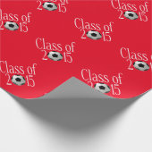Red Soccer Wrapping Paper für Hochschulabsolventen Geschenkpapier (Ecke)