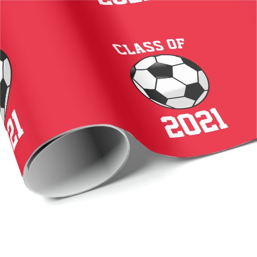 Red Soccer Wrapping Paper für Hochschulabsolventen Geschenkpapier (Rolleneckpunkt)