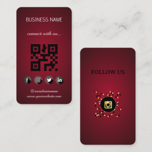 Red - Social Media QR Code Business Card Visitenkarte