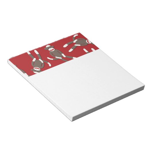 Red Sock Monkey Notepad Notizblock (angewinkelt)