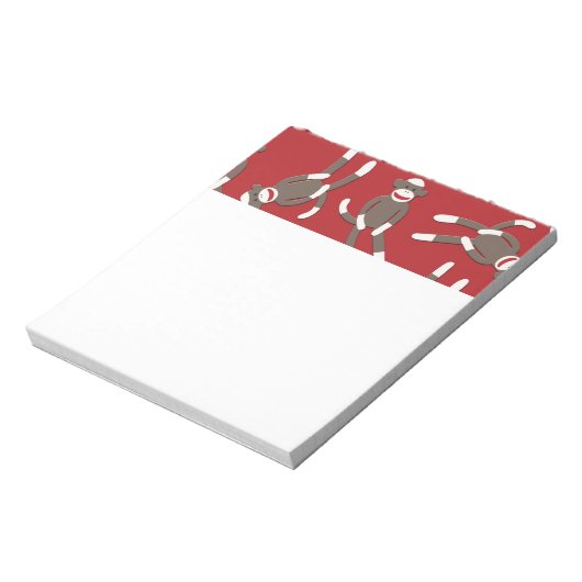 Red Sock Monkey Notepad Notizblock (Rotiert)