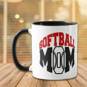 Red Softball Mama Personalisiert Tasse