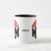 Red Softball Mama Personalisiert Tasse (Zentrum)