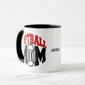 Red Softball Mama Personalisiert Tasse (Vorderseite Links)