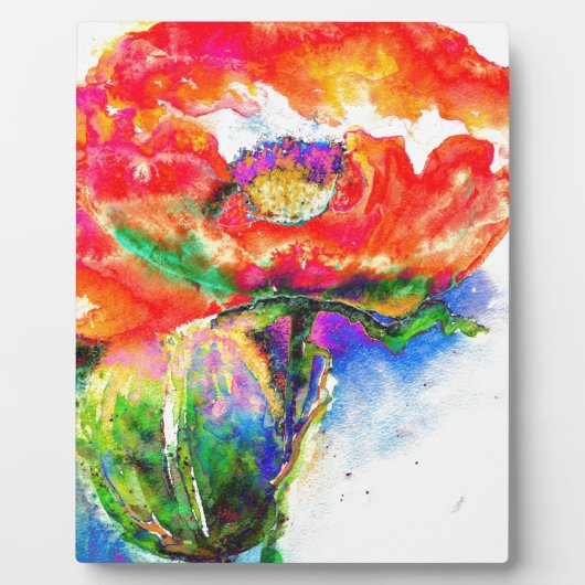 Red Solar Poppy Fotoplatte (Vorderseite)