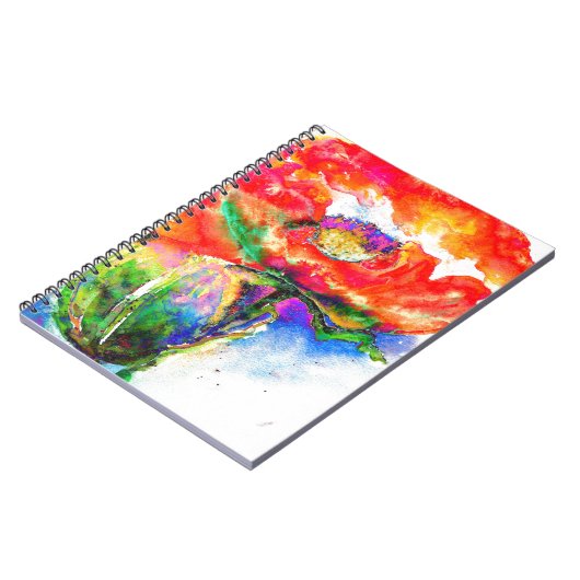 Red Solar Poppy Notizblock (Linke Seite)