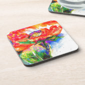 Red Solar Poppy Untersetzer (Linke Seite)