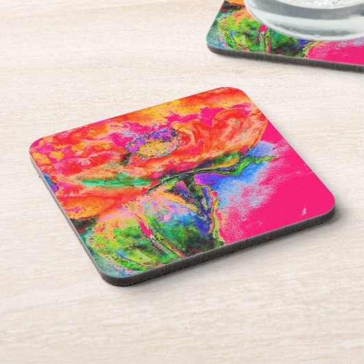 Red Solar Poppy Untersetzer (Linke Seite)