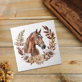 Red Sorrel Horse Autumn Kreath Fliese