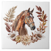 Red Sorrel Horse Autumn Kreath Fliese (Vorderseite)