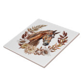 Red Sorrel Horse Autumn Kreath Fliese (Seite)