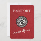 Red South Africa Passport Save The Date (Vorderseite)
