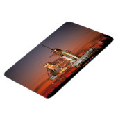 Red Space Shuttle Spaceship Atlantis auf Launch Pa Magnet (Linke Seite)