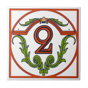 Red Spanish Letter House Number Tiles Fliese