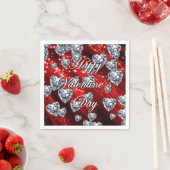 Red Sparkle Diamond Hearts Napkins Serviette (Beispiel)