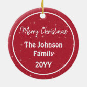 Red Sparkle Frohe Weihnachts Hot Air Ballon Keramik Ornament (Hinten)