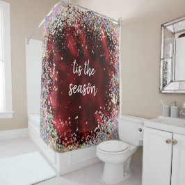 Red Sparkle Frohe Weihnachtssaison Duschvorhang