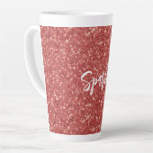 Red Sparkle Glitter Christmas Milchtasse (Linke Ecke)