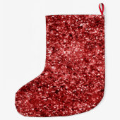 Red Sparkle Glitz Großer Weihnachtsstrumpf (Rückseite)