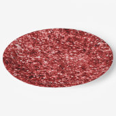 Red Sparkle Glitz Pappteller (Schrägansicht)