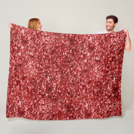 Red Sparkle Glitzer Fleecedecke