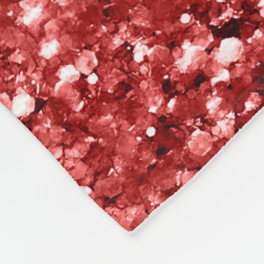 Red Sparkle Glitzer Fleecedecke (Ecke)