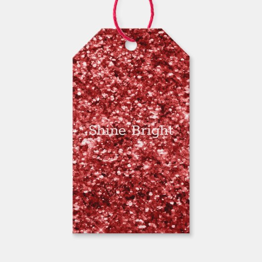 Red Sparkle Glitzer Geschenkanhänger (Vorderseite)