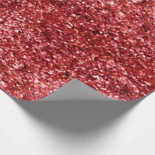 Red Sparkle Glitzer Geschenkpapier (Ecke)