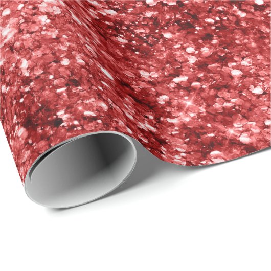 Red Sparkle Glitzer Geschenkpapier (Rolleneckpunkt)
