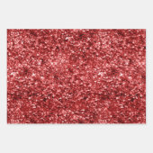 Red Sparkle Glitzer Geschenkpapier Set (Vorderseite 3)