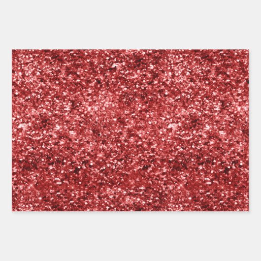 Red Sparkle Glitzer Geschenkpapier Set (Vorderseite 3)
