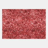 Red Sparkle Glitzer Geschenkpapier Set (Vorderseite)