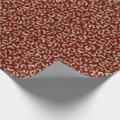 Red Sparkle Glitzer Gold Leopard Print Geschenkpapier (Ecke)