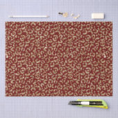 Red Sparkle Glitzer Gold Leopard Print Seidenpapier (Handwerk)