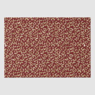 Red Sparkle Glitzer Gold Leopard Print Seidenpapier