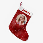 Red Sparkle Glitzer Kleiner Weihnachtsstrumpf (Vorderansicht (hängend))