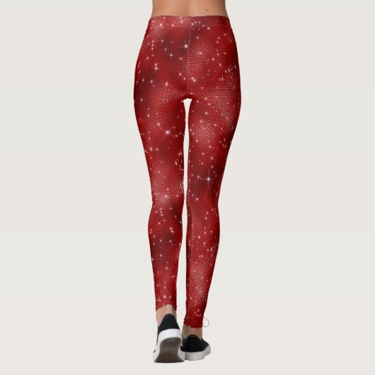 Red Sparkle Glitzer Leggings (Rückseite)