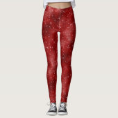 Red Sparkle Glitzer Leggings (Vorderseite)