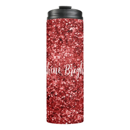 Red Sparkle Glitzer Thermosbecher (Vorderseite)