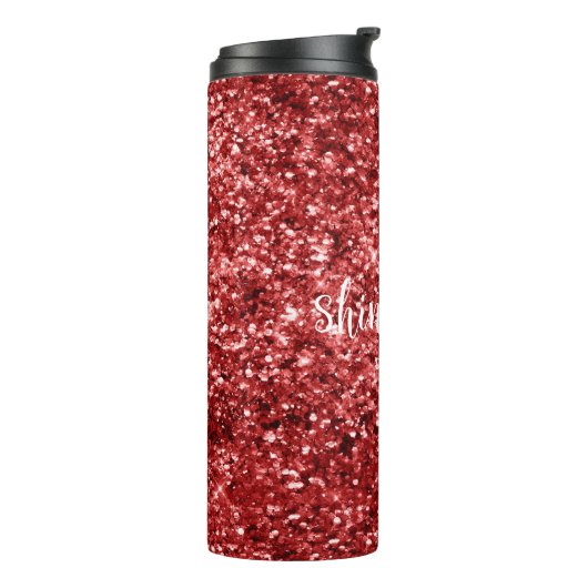 Red Sparkle Glitzer Thermosbecher (Nach links gedreht)