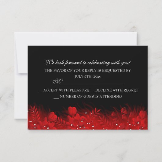 Red Sparkle Mask Masquerade Party UAWG Einladung (Rückseite)