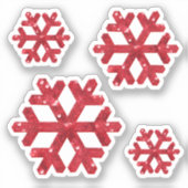 Red Sparkle Snowflakes Weihnachten Aufkleber (Vorderseite)