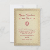 Red Sparkles Snowflakes Christmas Family Photo (Rückseite)