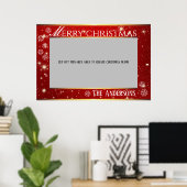 Red Sparkling Frohe Weihnachts Foto Rahmen Poster (Heimbüro)